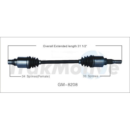 Surtrack Axle Cv Axle Shaft, Gm-8208 GM-8208